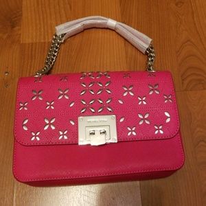 2019 Michael Kors Pink Tina Medium Shoulder Bag